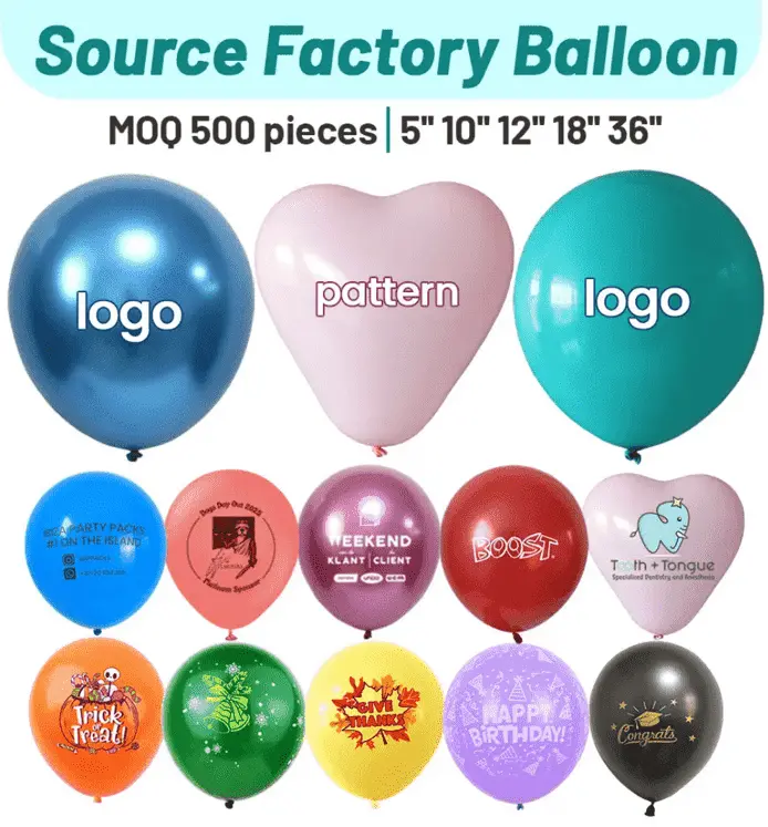 सानुकूल लोगो लेटेक्स फुगे