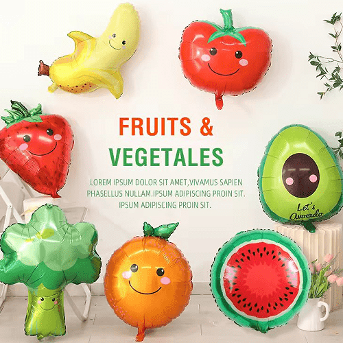 फळे आणि भाज्या फॉइल फुगे