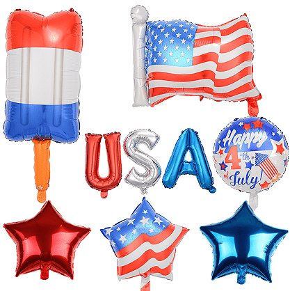 4 जुलैच्या फुग्याच्या शुभेच्छा