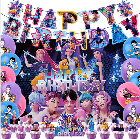 के-पीओपी डेमन हंटर्स पार्टी सजावट सेट